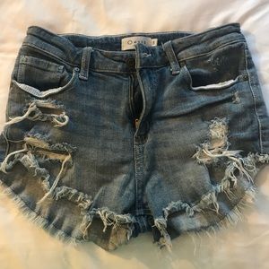 Light Wash distressed jean shorts